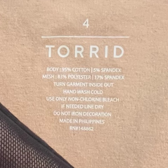 Torrid New Mesh One Shoulder Contrast Lining Top Black Plus 4 26 4X - Picture 4 of 10